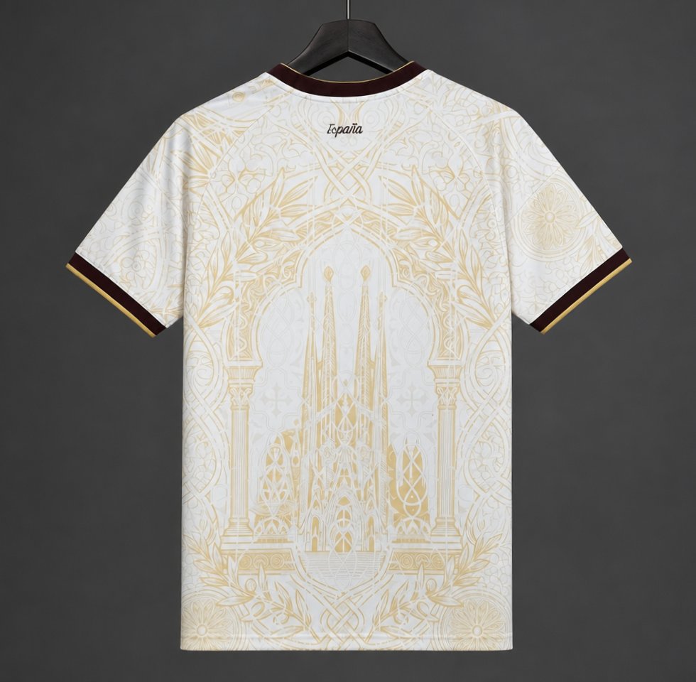 Spain White Gold Literature Graphic 2026 Special Jersey