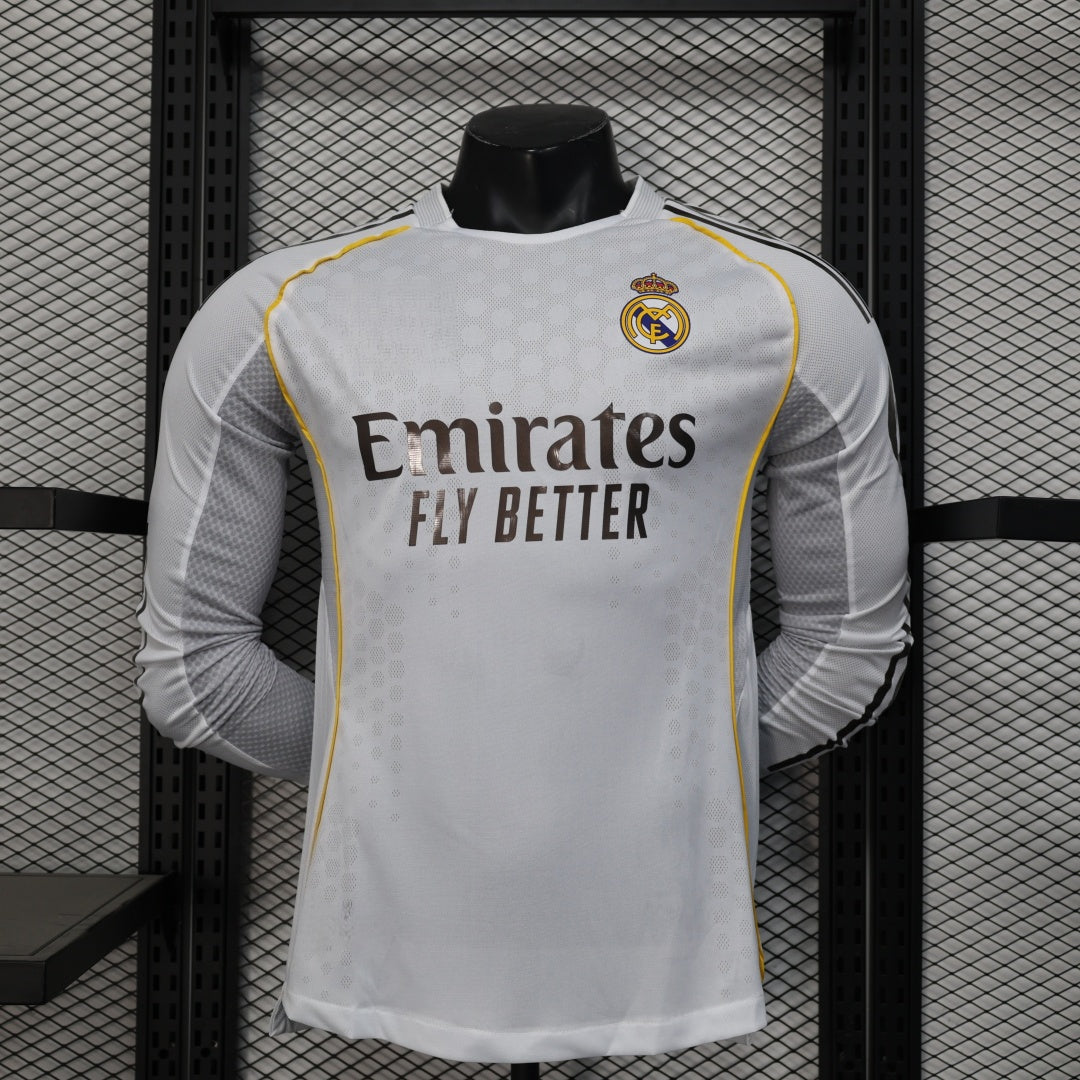 Real Madrid 25/26 Home Player Long Sleeve Jersey