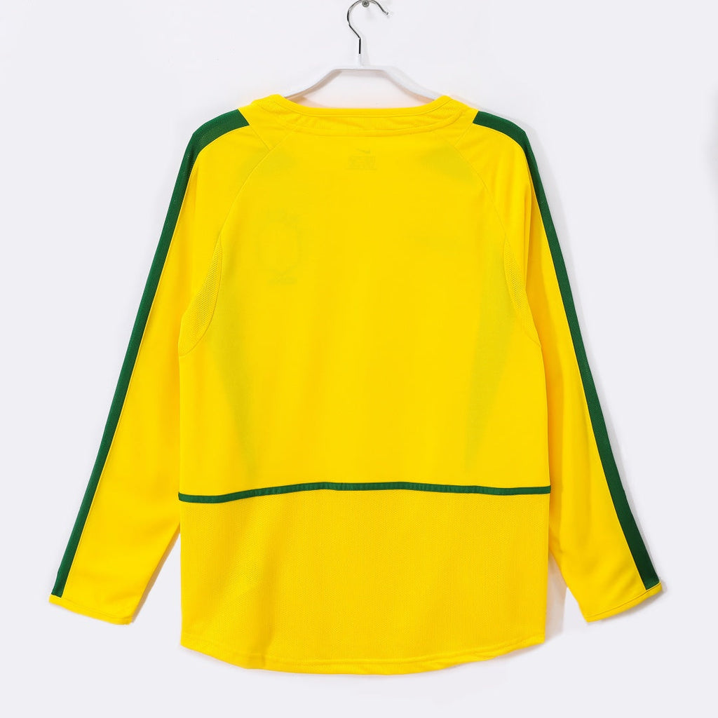 Brazil 2002 Home Retro Long Sleeve Jersey