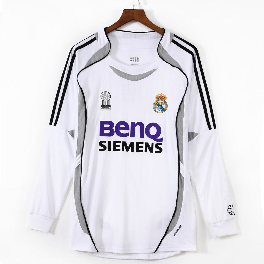 Real Madrid 2006-2007 Home Retro Long Sleeve Jersey