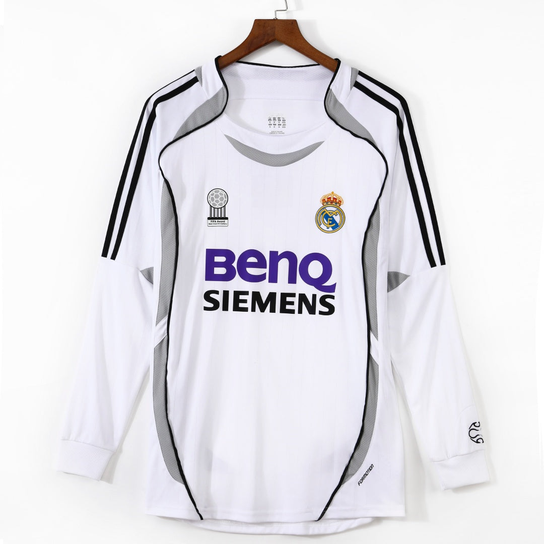 Real Madrid 2006-2007 Home Retro Long Sleeve Jersey