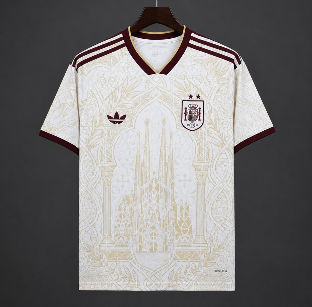 Spain White Gold Literature Graphic 2026 Special Jersey
