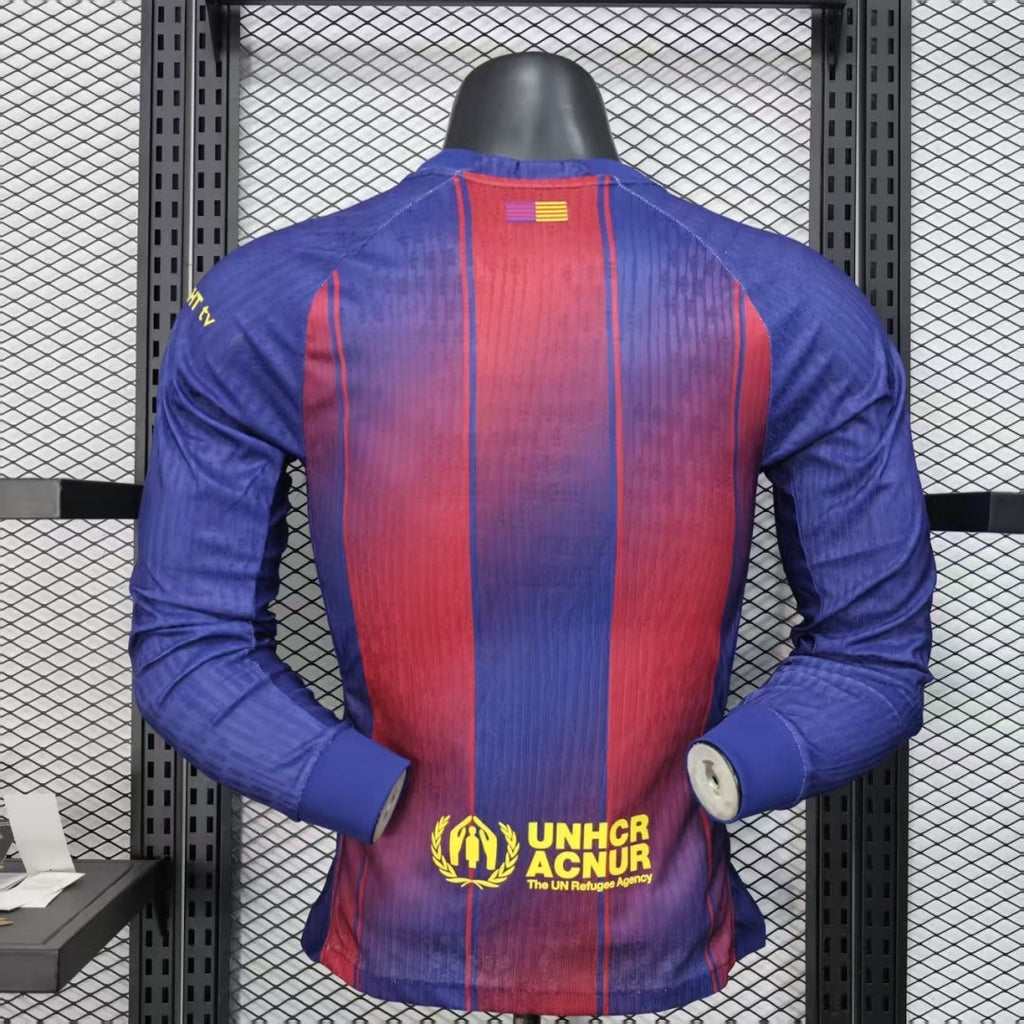 Barcelona 25/26 Home Player Long Sleeve Jersey