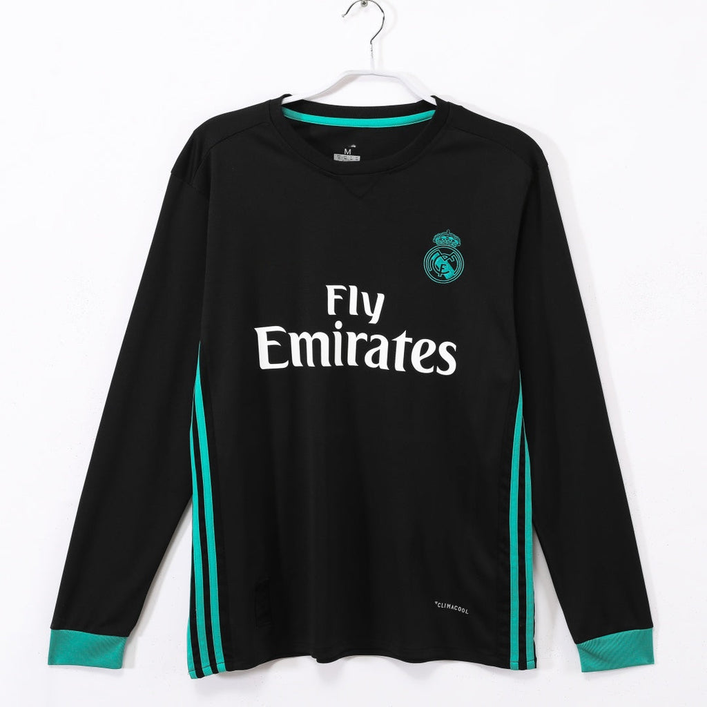 Real Madrid 2017-2018 Away Long Sleeve Retro Jersey