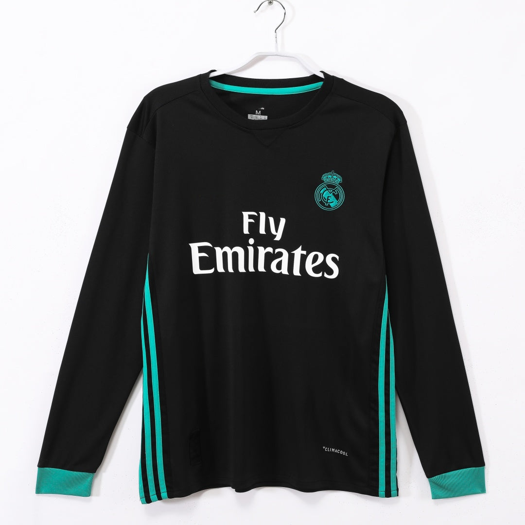 Real Madrid 2017-2018 Away Long Sleeve Retro Jersey