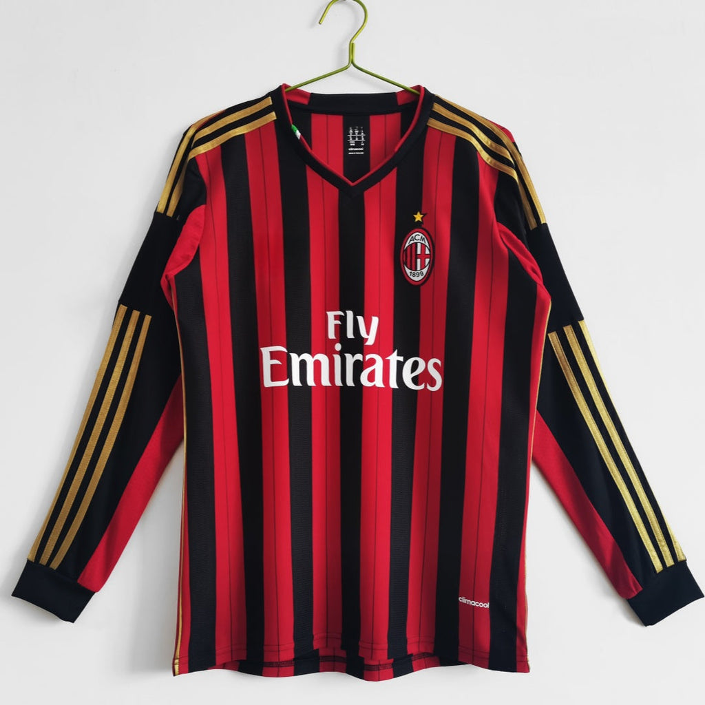 AC Milan 2013-2014 Home Retro Long Sleeve Jersey