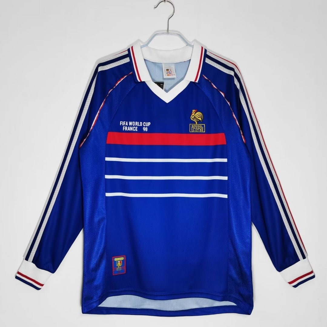 France 1998 Home Long Sleeve Retro Jersey