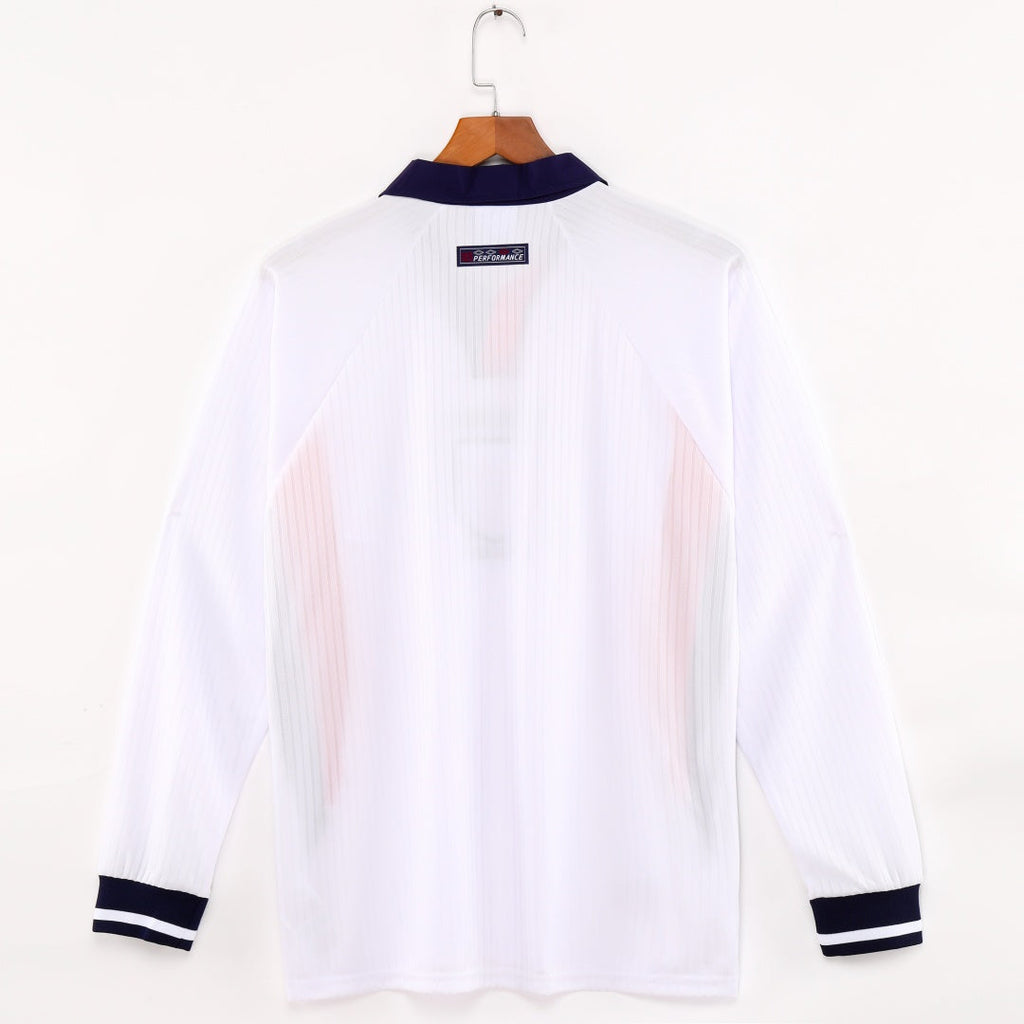 England 1998 Home Retro Long Sleeve Jersey