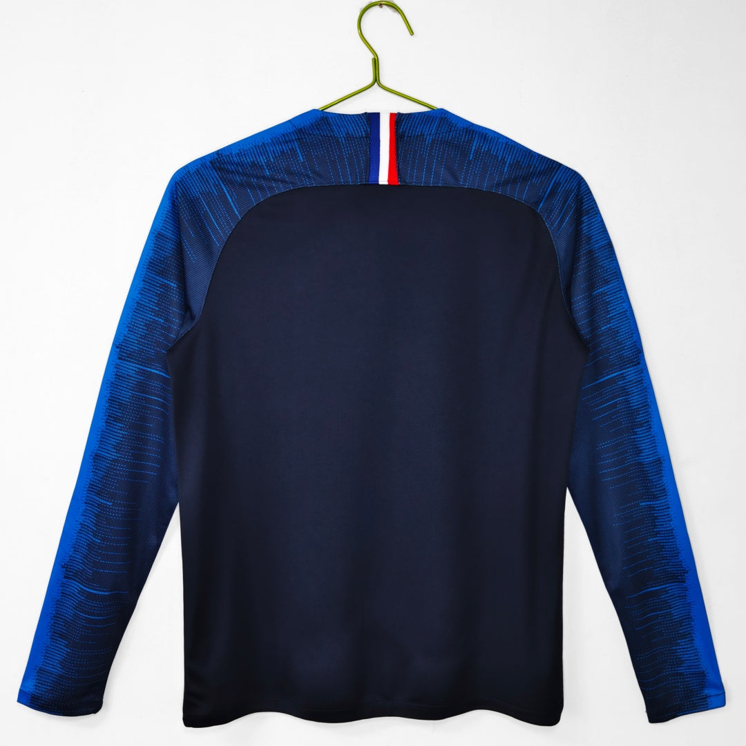 France 2018 Home Long Sleeve Retro Jersey