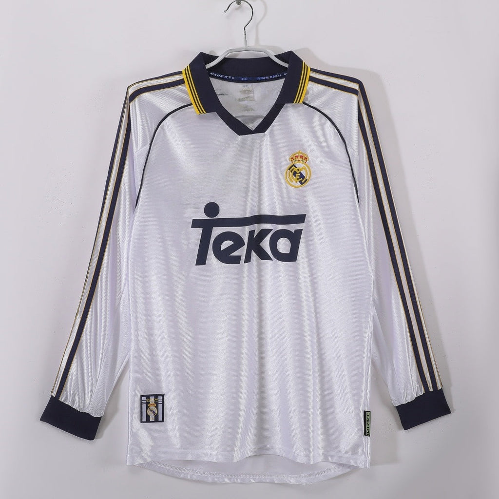 Real Madrid 1998-2000 Home Long Sleeve Retro Jersey