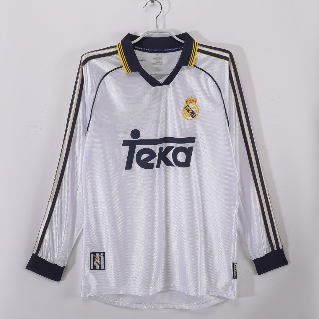 Real Madrid 1998-2000 Home Long Sleeve Retro Jersey