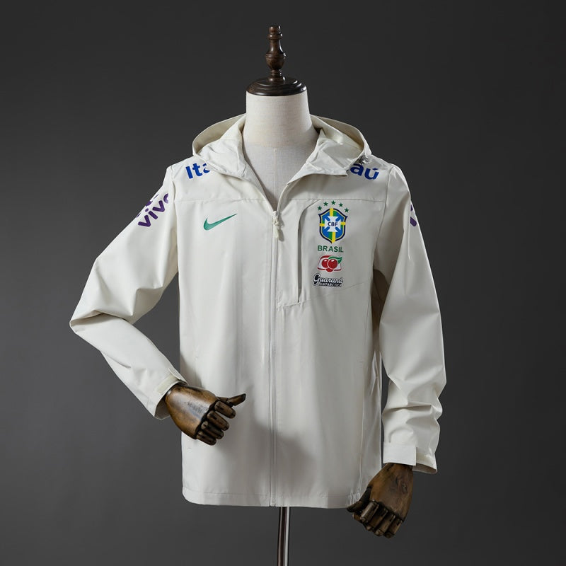 Reversible Windbreaker Jacket Brazil White