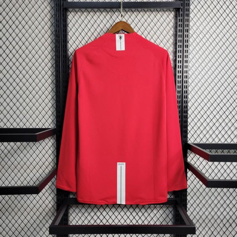 Manchester United 2007-2008 Home Retro Long Sleeve Jersey