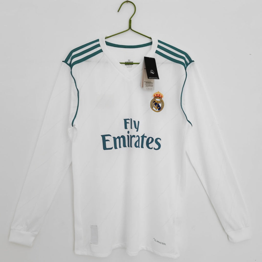 Real Madrid 2017-2018 Home Long Sleeve Retro Jersey
