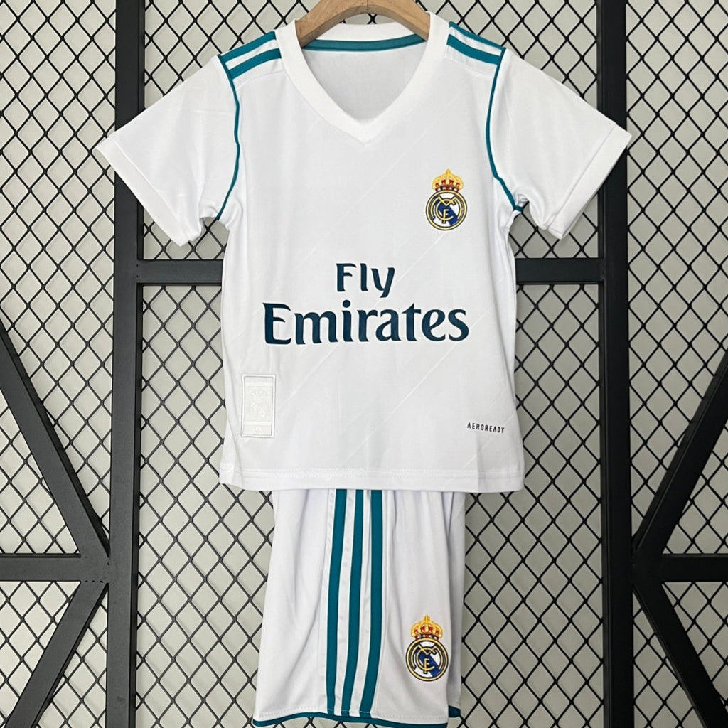 Real Madrid 2017-2018 Home Retro Kids Kit