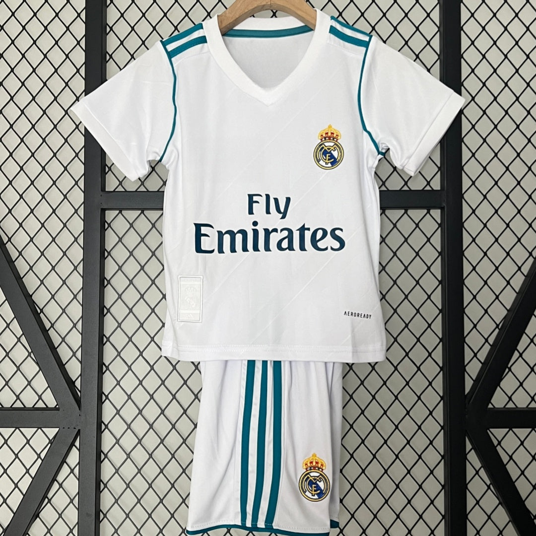 Real Madrid 2017-2018 Home Retro Kids Kit