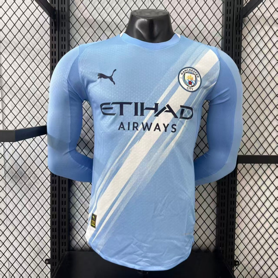 Manchester City 25/26 Home Player Long Sleeve Jersey