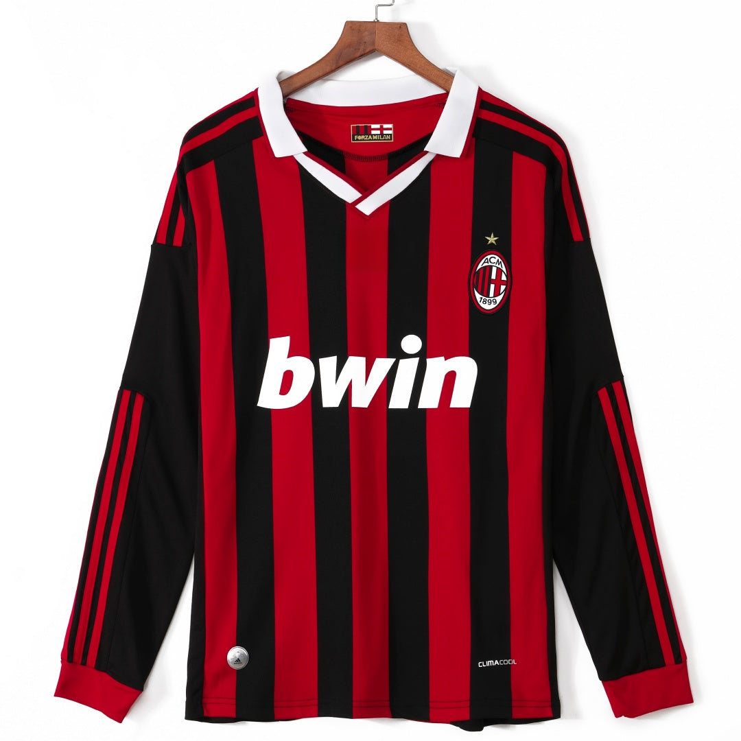AC Milan 2009-2010 Home Long Sleeve Retro Jersey