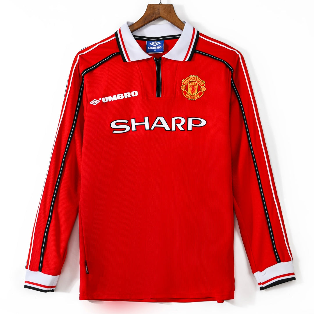 Manchester United 1998-1999 Home Retro Long Sleeve Jersey
