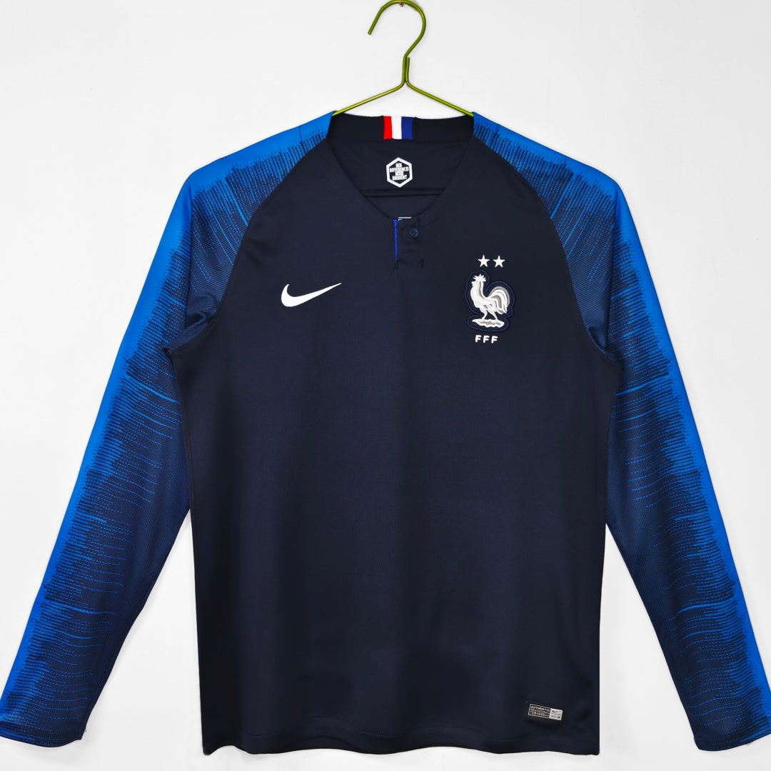 France 2018 Home Long Sleeve Retro Jersey