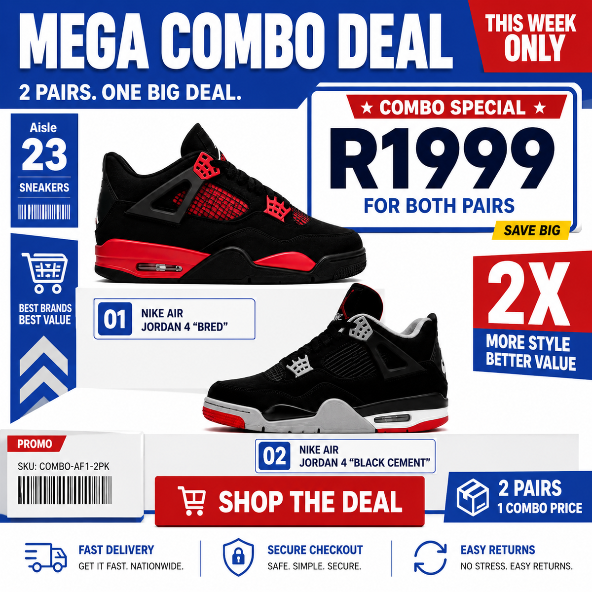 Two Jordan 4s Combo Deal